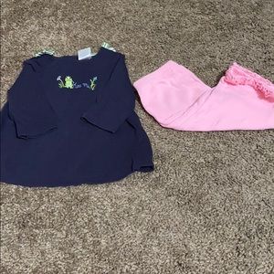 Long sleeve shirt with non matching leggings